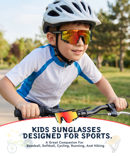 3 PACK Kids Sunglasses youth baseball sunglasses for boys 4-14, Softball Cycling Polarized Sports Sunglasses OT234-11-13-14